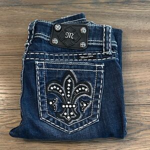 Miss Me Women's Dark Blue skinny Jeans with Embellished Pocket